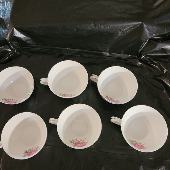 Imperial Rose Fine Bone China #6702 Set of 6 Coffee/tea Cups 4"x2" - Picture 5 of 10